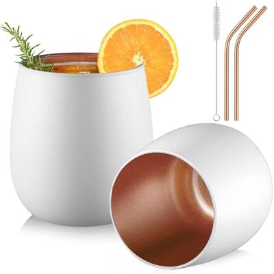 OEM Lot De 2 Verres À Boire,verre Borosilicate,paroi Intérieure Dorée,finition Mate Blanche,capacité 450ml,pour Café Et Cocktails - Publicité OEM Lot De 2 Verres À Boire,verre Borosilicate,paroi Intérieure Dorée,finition Mate Blanche,capacité 450ml,pour Café Et Cocktails - Publicité