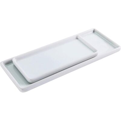 GRASSLIN Plateaux De Rangement Style Japonerie Facile À Nettoyer En Céramique Blanche Lot De 2 Texture Délicate Et Design Simple Pour Salle De Bain Cuisine'-'- - Publicité GRASSLIN Plateaux De Rangement Style Japonerie Facile À Nettoyer En Céramique Blanche Lot De 2 Texture Délicate Et Design Simple Pour Salle De Bain Cuisine'-'- - Publicité
