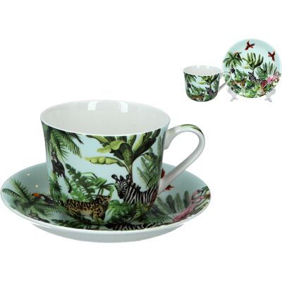OEM Tasse Et Soucoupe Pour Le Petit-déjeuner - Safari Tropical (fbch) - Publicité OEM Tasse Et Soucoupe Pour Le Petit-déjeuner - Safari Tropical (fbch) - Publicité