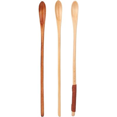 MCKENSA Ensemble De 3 Cuillères En Bois À Long Manche Pour Mélanger Le Café, Le Lait Et Le Miel. Vaisselle De Cuisine. Publicité MCKENSA Ensemble De 3 Cuillères En Bois À Long Manche Pour Mélanger Le Café, Le Lait Et Le Miel. Vaisselle De Cuisine. Publicité