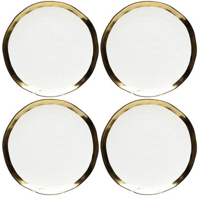 OEM 1 Assiette Bell 25 Cm, Porcelaine Blanche Bord Doré, Vaisselle Élégante Pour Repas Quotidiens Et Occasions Spéciales - Publicité OEM 1 Assiette Bell 25 Cm, Porcelaine Blanche Bord Doré, Vaisselle Élégante Pour Repas Quotidiens Et Occasions Spéciales - Publicité