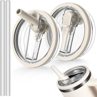 IROVAMI Lot De 2 Couvercles De Rechange Blancs À Paille Rabattable Pour Gobelet Stanley De 1,2 L (40 Oz), Étanches Et Anti-fuites. Couvercle Réutilisable Inclus Avec Accessoires Pour Gobelet Stanley De 1,2 L - Publicité IROVAMI Lot De 2 Couvercles De Rechange Blancs À Paille Rabattable Pour Gobelet Stanley De 1,2 L (40 Oz), Étanches Et Anti-fuites. Couvercle Réutilisable Inclus Avec Accessoires Pour Gobelet Stanley De 1,2 L - Publicité
