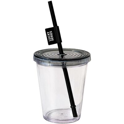 YUDO Gobelet Transparent Avec Couvercle Et Paille Pour Milkshake De Révélation Du Sexe Du Bébé-black - Publicité YUDO Gobelet Transparent Avec Couvercle Et Paille Pour Milkshake De Révélation Du Sexe Du Bébé-black - Publicité
