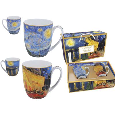 OEM Ensemble De 2 Tasses Van Gogh « Terrasse De Café Le Soir » Et « La Nuit Étoilée » Carmani - Publicité OEM Ensemble De 2 Tasses Van Gogh « Terrasse De Café Le Soir » Et « La Nuit Étoilée » Carmani - Publicité