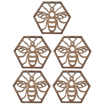 Cellfast Sous-verres En Bois - Cuneary - Lot De 5 - Absorbants - Ronds - Isolants Thermiques - Publicité Cellfast Sous-verres En Bois - Cuneary - Lot De 5 - Absorbants - Ronds - Isolants Thermiques - Publicité