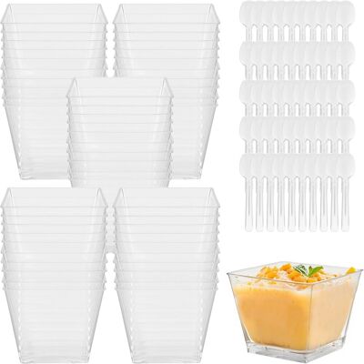 OEM 50 Gobelet À Dessert,transparent,cuillère Incluse,160ml,réutilisable,plastique,fête,mariage,pique-nique - Publicité OEM 50 Gobelet À Dessert,transparent,cuillère Incluse,160ml,réutilisable,plastique,fête,mariage,pique-nique - Publicité