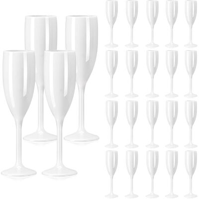 OEM Lot De 24 Coupe De Champagne Reutilisable Verre A Pied Blanc Incassable Flute Champagne Acrylique Flute Champagne Verre Gobelet Pour Mariage Fêtes D’anniversaire Camping Piscine (24, Blanc) - Publicité OEM Lot De 24 Coupe De Champagne Reutilisable Verre A Pied Blanc Incassable Flute Champagne Acrylique Flute Champagne Verre Gobelet Pour Mariage Fêtes D’anniversaire Camping Piscine (24, Blanc) - Publicité