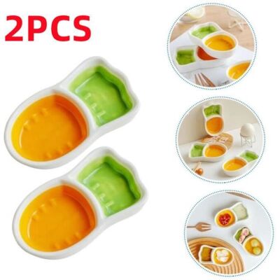 OEM 2 Pièces Bol À Tapas Céramique, Design Asymétrique Avec 2 Compartiments, Plat D'Assaisonnement Pour Miel Moutarde Vinaigre, Apéritif Et Collation - Publicité OEM 2 Pièces Bol À Tapas Céramique, Design Asymétrique Avec 2 Compartiments, Plat D'Assaisonnement Pour Miel Moutarde Vinaigre, Apéritif Et Collation - Publicité