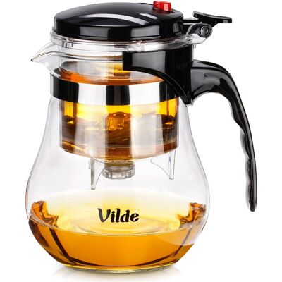 IMPORT Carafe En Verre Avec Infuseur À Thé À Gâchette 1,15 L - Publicité IMPORT Carafe En Verre Avec Infuseur À Thé À Gâchette 1,15 L - Publicité