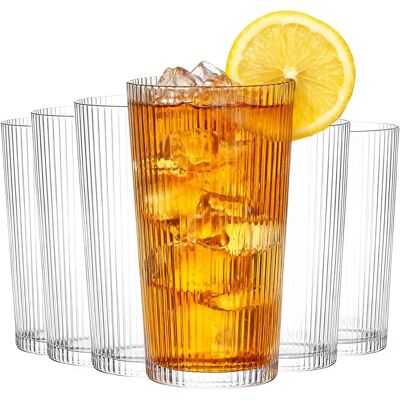 OEM Lot De 6 Verres Style Origami, Verre Transparent, 390 Ml, Pour Bar, Café Glacé, Jus, Maison - Publicité OEM Lot De 6 Verres Style Origami, Verre Transparent, 390 Ml, Pour Bar, Café Glacé, Jus, Maison - Publicité
