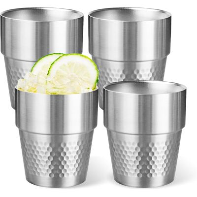 OEM Gobelets En Acier Inoxydable, Lot De 4, 300 Ml, Empilables, Parfaits Pour Les Voyages, Le Camping Et Les Activités De Plein Air. Publicité OEM Gobelets En Acier Inoxydable, Lot De 4, 300 Ml, Empilables, Parfaits Pour Les Voyages, Le Camping Et Les Activités De Plein Air. Publicité