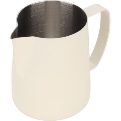MCKENSA Tasse À Mousser Le Lait En Acier Inoxydable, Pichet Vapeur 700 Ml, Beige, Pour Latte Art Et Autres Boissons À Base De Café. Publicité MCKENSA Tasse À Mousser Le Lait En Acier Inoxydable, Pichet Vapeur 700 Ml, Beige, Pour Latte Art Et Autres Boissons À Base De Café. Publicité