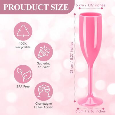 OEM 24 Flûte À Champagne, Acrylique, Incassable, 14.79 Cl, Blanc Et Rose, Pour Mariage Fêtes Camping - Publicité OEM 24 Flûte À Champagne, Acrylique, Incassable, 14.79 Cl, Blanc Et Rose, Pour Mariage Fêtes Camping - Publicité