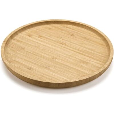 GRASSLIN 1 Plateau Rond En Bambou 25x25x2 Cm Surface Lisse Design Incurvé Pour Cuisine Salon Salle De Bain - Publicité GRASSLIN 1 Plateau Rond En Bambou 25x25x2 Cm Surface Lisse Design Incurvé Pour Cuisine Salon Salle De Bain - Publicité