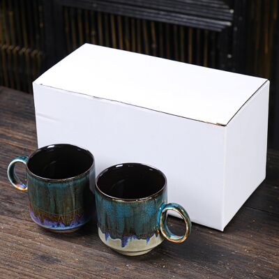 MCKENSA Mug À Café En Céramique Émaillée, Grande Capacité Et Grande Anse, Idéal Pour La Maison Ou Le Bureau. Publicité MCKENSA Mug À Café En Céramique Émaillée, Grande Capacité Et Grande Anse, Idéal Pour La Maison Ou Le Bureau. Publicité