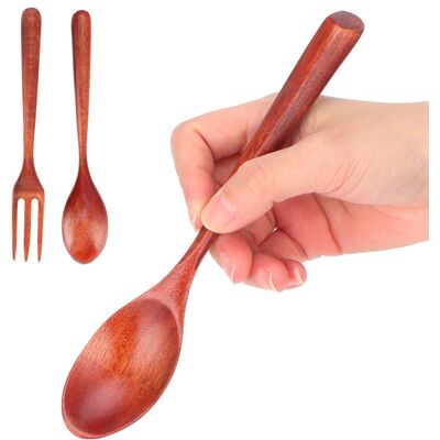 MCKENSA Ensemble De 2 Fourchettes Et Cuillères En Bois Résistant À La Chaleur, Ustensiles De Cuisine Durables Pour La Maison, Le Restaurant Et Le Bureau. Phoebe Wood - Publicité MCKENSA Ensemble De 2 Fourchettes Et Cuillères En Bois Résistant À La Chaleur, Ustensiles De Cuisine Durables Pour La Maison, Le Restaurant Et Le Bureau. Phoebe Wood - Publicité