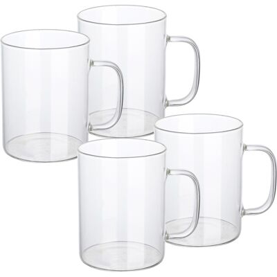 OEM Mugs En Verre Florina Costa 440 Ml, Lot De 4 - Publicité OEM Mugs En Verre Florina Costa 440 Ml, Lot De 4 - Publicité