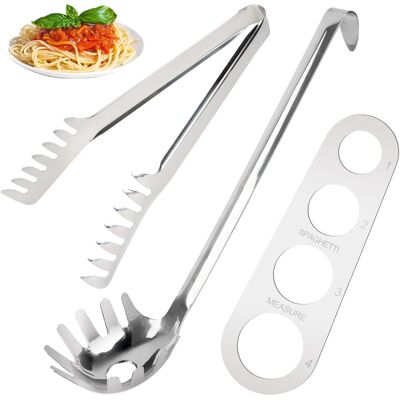 OEM Lot De 3 Ustensiles À Pâtes, Pince En Acier Inoxydable, Cuillère Mesureuse, Design Dentelé, Pour Cuisine Et Restaurant - Publicité OEM Lot De 3 Ustensiles À Pâtes, Pince En Acier Inoxydable, Cuillère Mesureuse, Design Dentelé, Pour Cuisine Et Restaurant - Publicité