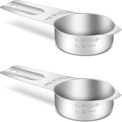 OEM Tasse À Mesurer En Acier Inoxydable 304, 2 Pièces, 60 Ml (1/4 Tasse), Avec Graduation Intégrée. Publicité OEM Tasse À Mesurer En Acier Inoxydable 304, 2 Pièces, 60 Ml (1/4 Tasse), Avec Graduation Intégrée. Publicité