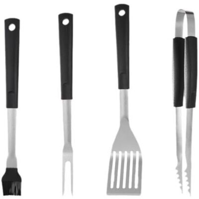 OEM Ensemble De Barbecue En Acier Inoxydable, 4 Pièces, Poignée, Fourchette En Pp, Pelle, Clip De Barbecue En Silicone-crezuo - Publicité OEM Ensemble De Barbecue En Acier Inoxydable, 4 Pièces, Poignée, Fourchette En Pp, Pelle, Clip De Barbecue En Silicone-crezuo - Publicité