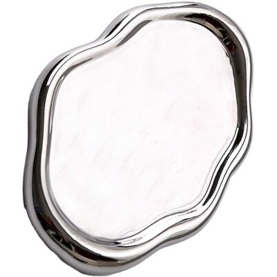 MCKENSA Plateau À Bijoux Ovale Argenté, En Céramique Brillante, Style Moderne Et Élégant, Idéal Pour La Maison Ou Comme Cadeau. Publicité MCKENSA Plateau À Bijoux Ovale Argenté, En Céramique Brillante, Style Moderne Et Élégant, Idéal Pour La Maison Ou Comme Cadeau. Publicité