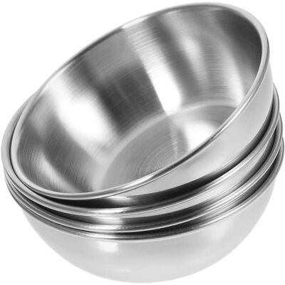 LISATR Lot De 4 Coupelles À Sauce En Acier Inoxydable, Bols À Trempette Ronds, Soucoupes, Assiettes À Apéritif - Publicité LISATR Lot De 4 Coupelles À Sauce En Acier Inoxydable, Bols À Trempette Ronds, Soucoupes, Assiettes À Apéritif - Publicité