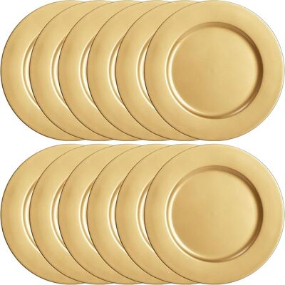SANS MARQUE 12 Pièces Assiettes De Présentation En Or Réutilisables, 33cm Assiettes De Présentation En Plastique Grandes Assiettes De Service Rondes Pour Noël Mariage Fête Tableau Décoration - Publicité SANS MARQUE 12 Pièces Assiettes De Présentation En Or Réutilisables, 33cm Assiettes De Présentation En Plastique Grandes Assiettes De Service Rondes Pour Noël Mariage Fête Tableau Décoration - Publicité