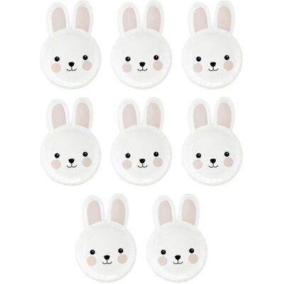 LISATR Lot De 8 Assiettes En Papier En Forme De Lapin, Jetables, Pour Les Fêtes Et Rassemblements, Pâques-24x17cm-white - Publicité LISATR Lot De 8 Assiettes En Papier En Forme De Lapin, Jetables, Pour Les Fêtes Et Rassemblements, Pâques-24x17cm-white - Publicité