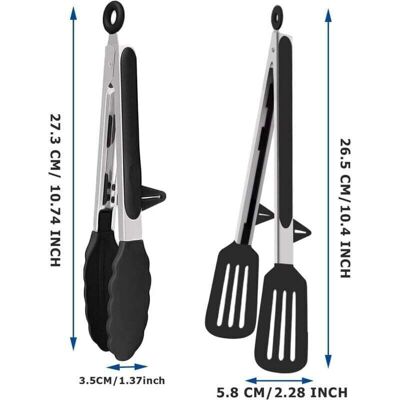 Scotch Confezione Da 2 Pinze Da Cucina In Silicone Con Poggia Cucchiaio, Manico Antiscivolo In Acciaio Inossidabile Per Cucinare, Friggere, Bistecche E Servire (23 Cm) - Publicité Scotch Confezione Da 2 Pinze Da Cucina In Silicone Con Poggia Cucchiaio, Manico Antiscivolo In Acciaio Inossidabile Per Cucinare, Friggere, Bistecche E Servire (23 Cm) - Publicité