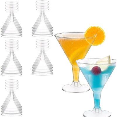 OEM Lot De 30 Verres À Martini, En Plastique, Réutilisables, 200 Ml, Verres À Martini, Verres À Margarita Pour Fêtes, Anniversaires, Mariages - Publicité OEM Lot De 30 Verres À Martini, En Plastique, Réutilisables, 200 Ml, Verres À Martini, Verres À Margarita Pour Fêtes, Anniversaires, Mariages - Publicité