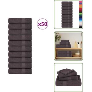 VIDAXL Essuie-mains 50 Pcs Anthracite 50x100 Cm 360 G/m² 100% Coton - Serviette À Main - Serviettes À Main - Essuie-mains - Serviette - Publicité VIDAXL Essuie-mains 50 Pcs Anthracite 50x100 Cm 360 G/m² 100% Coton - Serviette À Main - Serviettes À Main - Essuie-mains - Serviette - Publicité