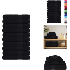 VIDAXL Serviettes 10 Pcs Noir 100x200 Cm 360 G/m² 100% Coton - Serviette - Serviettes - Serviette De Plage - Serviette De Bain - Publicité VIDAXL Serviettes 10 Pcs Noir 100x200 Cm 360 G/m² 100% Coton - Serviette - Serviettes - Serviette De Plage - Serviette De Bain - Publicité