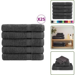 VIDAXL Serviettes De Qualité Supérieure Solund 25 Pcs Anthracite - Serviettes De Bain - Serviettes De Plage - Serviettes En Coton - Serviettes Douces - Serviettes Absorbantes - Publicité VIDAXL Serviettes De Qualité Supérieure Solund 25 Pcs Anthracite - Serviettes De Bain - Serviettes De Plage - Serviettes En Coton - Serviettes Douces - Serviettes Absorbantes - Publicité