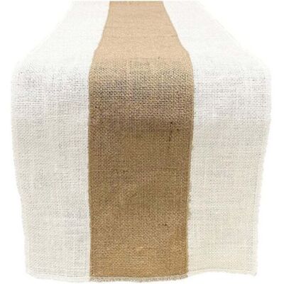 ABYSSE 30 180cm Chemin De Table Rustique Tissu De Jute Décor De Table De Ferme Vintage - Publicité ABYSSE 30 180cm Chemin De Table Rustique Tissu De Jute Décor De Table De Ferme Vintage - Publicité