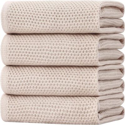 ALVIOR Dish Towel - 100% Cotton Waffle Weave - Kitchen Drying And Cleaning - 20 X 28 Inches - 4-pack - Publicité ALVIOR Dish Towel - 100% Cotton Waffle Weave - Kitchen Drying And Cleaning - 20 X 28 Inches - 4-pack - Publicité