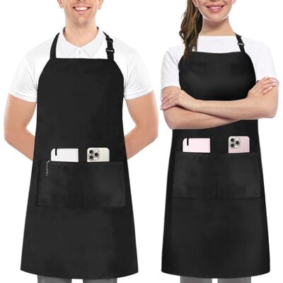 Generic 2 Pack Chef Tabliers, Noir Tablier Avec 2 Poches, Etanche Réglable Tablier Pour Homme Femme,tabliers Cuisine Professionnel Pour Cuisine, Jardinage - Publicité Generic 2 Pack Chef Tabliers, Noir Tablier Avec 2 Poches, Etanche Réglable Tablier Pour Homme Femme,tabliers Cuisine Professionnel Pour Cuisine, Jardinage - Publicité