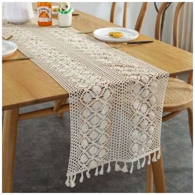 ABYSSE Chemin De Table En Macramé Rectangulaire, Dentelle Au Crochet, Élégante Nappe En Maille Pour Rustique, Crochet, Style Bohème, Vintage, Maison De Ferme (30x 300cm) - Publicité ABYSSE Chemin De Table En Macramé Rectangulaire, Dentelle Au Crochet, Élégante Nappe En Maille Pour Rustique, Crochet, Style Bohème, Vintage, Maison De Ferme (30x 300cm) - Publicité