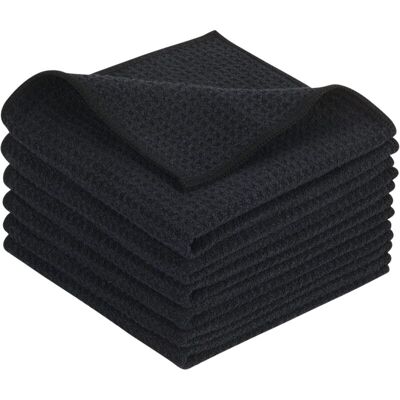 FOGSHIELD Lntyq Torchons De Cuisine Noir Microfibre, Super Absorbant Chiffon Cuisine Nettoyagant, Essuie Vaisselle Lavette Douce Serviettes De Cuisine Lavable 30cm X 30cm 6 Pack - Publicité FOGSHIELD Lntyq Torchons De Cuisine Noir Microfibre, Super Absorbant Chiffon Cuisine Nettoyagant, Essuie Vaisselle Lavette Douce Serviettes De Cuisine Lavable 30cm X 30cm 6 Pack - Publicité