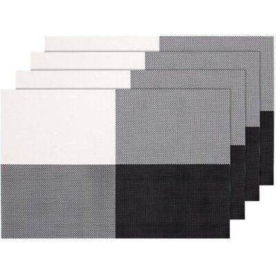 Cellfast Lot De 4 Sets De Tables Pvc Lavables Antidérapant Résistant À L'Usure À La Chaleur 45cmx30cm(gris Noir Et Blanc) - Publicité Cellfast Lot De 4 Sets De Tables Pvc Lavables Antidérapant Résistant À L'Usure À La Chaleur 45cmx30cm(gris Noir Et Blanc) - Publicité