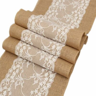 SANS MARQUE Chemin De Table/chemin De Table En Toile De Jute Rustique Burlap Pour Mariage, Festival, Décoration De Table 30 X 275 Cm (2 Pcs) - Publicité SANS MARQUE Chemin De Table/chemin De Table En Toile De Jute Rustique Burlap Pour Mariage, Festival, Décoration De Table 30 X 275 Cm (2 Pcs) - Publicité