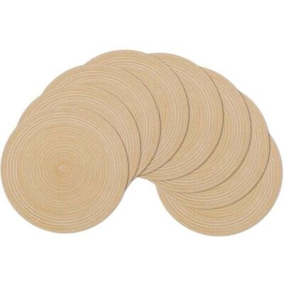 ABYSSE Set De Table, Lot De 6 , Kaki 38x38cmset De Table Rond Tressé Lavable Napperons Résistantes À La Chaleur Pour Table De Salle À Manger - Publicité ABYSSE Set De Table, Lot De 6 , Kaki 38x38cmset De Table Rond Tressé Lavable Napperons Résistantes À La Chaleur Pour Table De Salle À Manger - Publicité
