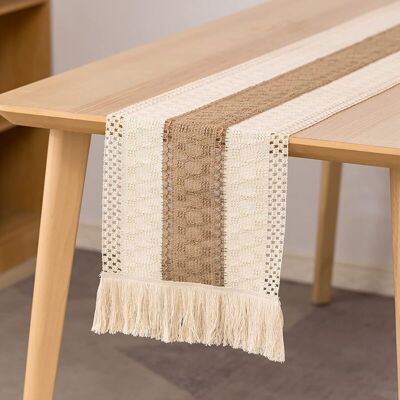 MOXIE Chemin De Table En Macramé, Chemin De Table À Manger 180 Cm Coton Naturel Et Lin, Décor De Table À Pompons En Dentelle Au Crochet Bohème - Publicité MOXIE Chemin De Table En Macramé, Chemin De Table À Manger 180 Cm Coton Naturel Et Lin, Décor De Table À Pompons En Dentelle Au Crochet Bohème - Publicité