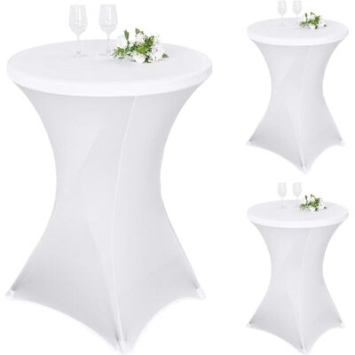 Vision Tigrezy Lot De 3 Nappes À Coins Carrés Extensibles En Spandex Pour Cocktail 80x110cm Table Haute Ajustée Blanche, Nappe Ronde De Cocktail Pour Table De Banquet De Cocktail De Mariage (blanc) - Publicité Vision Tigrezy Lot De 3 Nappes À Coins Carrés Extensibles En Spandex Pour Cocktail 80x110cm Table Haute Ajustée Blanche, Nappe Ronde De Cocktail Pour Table De Banquet De Cocktail De Mariage (blanc) - Publicité