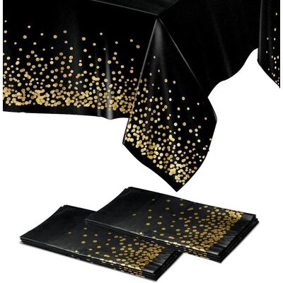 GRASSLIN 2pcs Nappe Jetable, Rectangle 273x138cm, Motif Pois, Plastique Peva, Pour Fête Buffet - Publicité GRASSLIN 2pcs Nappe Jetable, Rectangle 273x138cm, Motif Pois, Plastique Peva, Pour Fête Buffet - Publicité