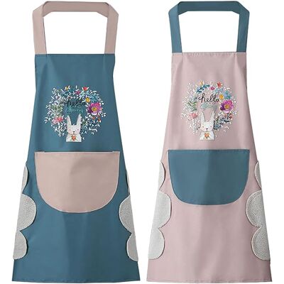 Generic 2 Pcs Tablier De Cuisine Pour Femme Avec Poches Pour Essuyer Les Mains, Grande Poche, Essuyage À La Main, Imperméable Pour La Cuisine Et La Pâtisserie - Publicité Generic 2 Pcs Tablier De Cuisine Pour Femme Avec Poches Pour Essuyer Les Mains, Grande Poche, Essuyage À La Main, Imperméable Pour La Cuisine Et La Pâtisserie - Publicité