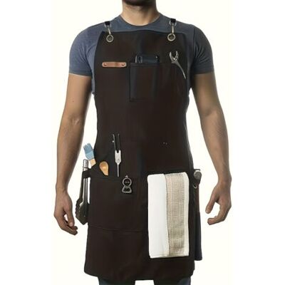 ABYSSE Tablier En Toile Épaisse Style Européen – Bretelles Croisées, Multi-poches Pour Travail, Jardinage Et Cuisine - Publicité ABYSSE Tablier En Toile Épaisse Style Européen – Bretelles Croisées, Multi-poches Pour Travail, Jardinage Et Cuisine - Publicité