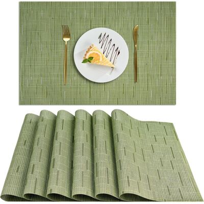 Vision Lot De 6 Sets De Table En Pvc Lavables, Antidérapants Et Résistants À La Chaleur, Faciles À Nettoyer Et À Ranger, Pour Cuisine, Salle À Manger, Restaurant, 30 X 45 Cm (vert) - Publicité Vision Lot De 6 Sets De Table En Pvc Lavables, Antidérapants Et Résistants À La Chaleur, Faciles À Nettoyer Et À Ranger, Pour Cuisine, Salle À Manger, Restaurant, 30 X 45 Cm (vert) - Publicité