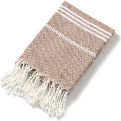 OEM Serviette De Plage En Coton, Serviette De Bain Absorbante À Rayures (marron) - Publicité OEM Serviette De Plage En Coton, Serviette De Bain Absorbante À Rayures (marron) - Publicité