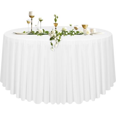 GRASSLIN 1 Nappe Ronde Tissu Polyester 305cm Lavable Pour Table Mariage Fête Restaurant - Publicité GRASSLIN 1 Nappe Ronde Tissu Polyester 305cm Lavable Pour Table Mariage Fête Restaurant - Publicité