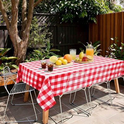 GRASSLIN 1 Nappe Vichy,imperméable,polyester,résistante,taches,jardin,salle À Manger - Publicité GRASSLIN 1 Nappe Vichy,imperméable,polyester,résistante,taches,jardin,salle À Manger - Publicité